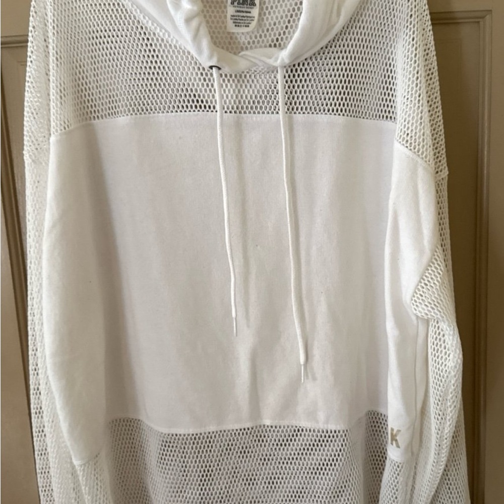 Victoria's Secret PINK White Mesh Top